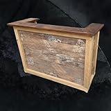 Home wooden bar - Rustic oak - interior drink bar, 2 shelves, man cave, indoor drink cabinet