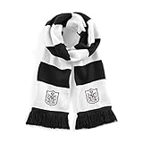 Retro Fulham 1960s Traditional Black/White Football Scarf Embroidered Logo
