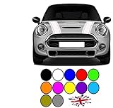 pair mini vinyl bonnet stripes x 2 any colour easy taped and ready to fit decals 1100mm x 130mm (WHITE)
