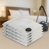 Harbour Housewares Vacuum Storage Bags - Extra-Large (90 x 120cm) - 5x Heavy Duty Reusable Plastic Clothes Duvet Bedding Travel Moving Packing Suction Space Saver Organiser Zip Lock Luggage Bag