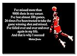 Inspirational Basketball Michael Jordan #1 A3 Unframed Sport Player Quote Black and White Poster Motivation Succeed Photo