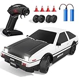 RC Drift Car, 1:24 Mini 4WD 2.4GHz Remote Control Drift Cars with Semi Proportional Throttle and LED Light, 25KM/H RC Racing Car, Remote Control Cars Toys Gifts for 6 7 8 9 10 11 12+ Year Old Boy