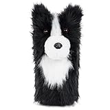 LZFAN Golf Club Covers for Woods and Drivers Funny Driver Headcover Animal Golf Club Head Covers Golf Gifts for Men Women Plush (Border Collie for Driver)