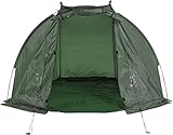 FLADEN Fishing - DAY SHELTER Bivvy Waterproof Dark Green Fishing with PVC Viewing Panels, Detachable Groundsheet, Poles Pegs and Carry Bag [25-125]