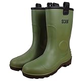 Scan Unisex Fleece Lined Wellington Boot, Green, 7 UK