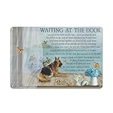 German Shepherd Hydea Vase Monarch Butterfly Heaven Dog Retro Wall Poster Art Decor Metal Tin Sign Garage Bar Courtyard Decor 8X12Inch