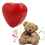 Heart Shaped Mini Voice Recorder for Stuffed Animals,60-Second Sound Box for Teddy Bear,Plush Toys Dolls Voice Recording Button for Custom Messages,Recordable Sound Module for Gifts (1)