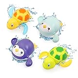 BelleStyle Bath Toys for Kids, Baby Wind Up Bath Toys, Swimming Water Floating Turtle Penguin Clockwork Bathtub Pool Toy Game for Kids Boys Girls Toddlers Baby Bath Time
