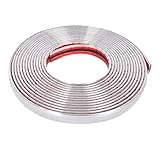 Chrome Trim, Flexible Car DIY Chrome Tape, Car Styling Moulding Strip Trim, Silver Car Van Truck Detail Edging Chrome Protect Sticker, Car Accessories Interior Trim Strips (15mm x 5m)