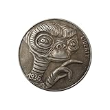 Kocreat COPY 1936 U.S Hobo Coin - E.T Alien & Bull Silver plated REPLICA Morgan Dollar Souvenir Coin Challenge Coin Lucky Coin