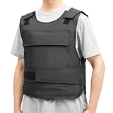 ROMYIX Anti-Stab Vest, Body Armour Vest Security Safe Guard Jacket Safety Tactical Stab Proof Vest Clothes, Adjustable Shoulder Strap/Waist Strap,w/Gloves+Storage Bag