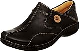 Clarks Unstructured Women's Un.Loop Slip-On Shoe, Black Leather, 4.5 UK Wide