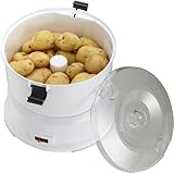 KSWBD Electric Potato Peeler Machine, Vegetable Slicer with Container, Rotary Safety Lock, 1kg Capacity