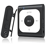 AGPTEK 64GB Clip MP3 Player with Bluetooth, A53X Portable Music Player with FM Radio, Shuffle, No Phone Needed, for Sports(Black)