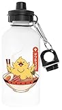 Capzy Fat Chocobo Ramen White Non-Toxic White Water Bottle Aluminium for Outdoor Pollutant Free White Water Bottle Aluminium for Outdoors