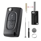2 Buttons for Citroen C3 Key Fob CE0523 Peugeot Partner Key Fob Replacement Peugeot 207 307 308 3008 Expert Key Cover Peugeot 3008 2011 2013 key fob cover with Pin Removal Tool Battery