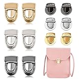 Zasjon 12 PCS Bag Clasps and Closures Metal Tuck Lock Buckle, Bag Clasp Catch Purse Push Lock Bag Clasp Fasteners for Bag Making, DIY Craft Bag, Handbag Wallet