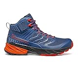 SCARPA Men's Rush Mid GTX Waterproof Gore-Tex Shoes for Hiking and Trail Running, Blue/Fiesta, 11.5-12