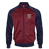 West Ham United FC Official Gift Mens Retro Track Top Jacket Claret Large