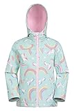 Mountain Warehouse Exodus Kids Softshell Jacket - Breathable, Wind & Water Resistant, Fleece Lined Coat for Boys & Girls - For Autumn, Winter, Hiking & Outdoors Mint - Unicorn Kids Size 9-10 Years