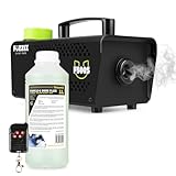 Fuzzix F500S 500W Party Fog Machine with Wireless Remote & 1L Green Smoke Fluid - Compact Disco Fogger for Home Parties, DJ Setups, Events, Halloween Decorations & Special Effects