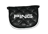 Ping Universal Quilted Premium Leather Black Mallet Round Putter Headcover, Magnet Closure