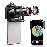 APEXEL 2 in 1 HD Fixed Focus 6X Telephoto Lens & 150mm Macro Lens with Universal Clip, Professional Phone Lens Kit for Most Smartphones