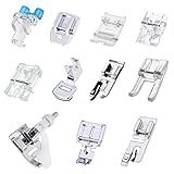 ZKSMNB 11 Pcs Presser Feet, Sewing Machine Presser Walking Feet Kit Compatible for Brother Babylock Janome Elna Toyota New Home and Low Shank Sewing Machines