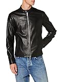 Armani Exchange Men's Eco-Leather Blouson Bomber Jacket, Black (Black 1200), X-Small