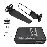 UTV Ranger Side Mirrors, 1 Pair of Motorcycle Rearview Mirror 360° Rotating Motorbike Wing Mirror Adjustable Flat Motorbike Mirrors for Nin-ja 300/400/650/ZX6R/ZX10R