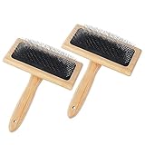 Grnlucja 2 PCS Wool Carders, 6.1InchX4.8Inch Hand Carders for Wool, Craft Wool Felt Mixing Tool, Pet Slicker Brush Easy to Use