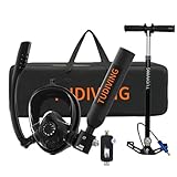 TUDIVING-0.5L Portable Diving Tank with Pump,Diving Oxygen Cylinder with Full Face Snorkel Mask,Lung Tank Kits for Underwater Diving Breathing Training/Rescue/Boat Cleaning (S200Plus A1 black)