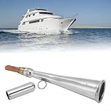 Solaughguy Handheld Foghorn Stainless Steel Fog For Horn,Stainless Steel Fog For Horn,For Ship Truck RV Trailer, Removable Mouthpiece Accessory For Boat