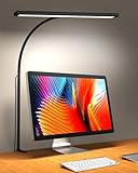 iFalarila 2024 Version 160 LED Desk Lamp - Super Bright Dimmable Clamp Lamp for Home Office with 3 Colour Temperatures and 10 Brightness Levels, Office Lamp with 10W USB Adapter