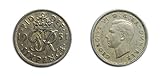 Coins for collectors - Circulated British 1951 George VI Sixpence / Six pence 6p Coin / Great Britain