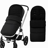 Universal Pushchair Footmuff – 100cm All-Black Cosy Toes for Strollers & Buggies | Windproof, Fleece-Lined, Waterproof | Warm Baby Sleeping Bag for Winter Walks (Fits 5-Point Harness)