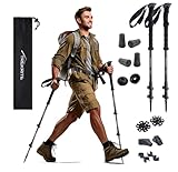 Trekrite 3K Carbon Fibre Walking/Hiking/Trekking Poles/Sticks - Adjustable Lightweight Unisex with Accessories (2pc / set/pair) - UK Based Company