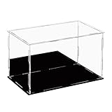 Dezzer Acrylic Display Case Box with Black Base, Assemble Countertop Clear Acrylic Dustproof Protection Showcase for Action Figures Toys, Collectibles, Home Storage (30x20x20cm)