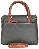 Rowallan Small Structured Leather Top Handle Bag With Detachable Shoulder Strap (Green)