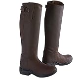 Toggi Calgary Long Leather Boots Plain Broad One Leg Length Brown 37