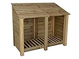 Wooden log store 4ft (W-146cm, H-126cm, D-88cm), natural finish (Without kindling shelf)