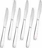 AEX 6X Stainless Steel Table Knives Set | Compact & Versatile Cutlery for Butter, Cheese, and Dining | Ergonomic Design, Dishwasher-Safe, Durable Serrated Blades