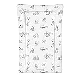 Little Poppets Deluxe Unisex Baby Waterproof Changing Mat with Raised Edges - Black & White Winnie the Pooh, L