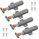 4 Pack Push to Open Door Catches, Self Closing Push Latch, Heavy Duty Push to Open Latch, Strong 30 N Spring Release Push to Open Latch, Suitable for Kitchen Cabinets Closets Wardrobes Closures
