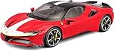 Bburago Ferrari Signature SF90 STRADALE Super Car - 1:18 Scale - Incredibly Detailed Die-Cast Replica Collectible Model