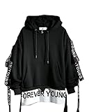 Hello MrLin Men’s Techwear Streetwear Hip Hop Fashion Hoodie Japanese Harajuku Outfits Black