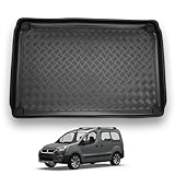 NOMAD Peugeot Partner Tepee (2008-2018) Boot Liner Tailored Fit Car Floor Mat Protector Non Slip Waterproof Raised Edges Compatible Custom Fit Accessory Black Dog & Pet Friendly