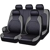 MAXZIZ Car Seat Covers Full Set for Mini Hatch/Convertible R50 R56 F55 F56 R52 R53 R57 F57 JCW/One/One D/Cooper, Leather NonSlip Waterproof Breathable Seat Cushion Protector Cushion Accessories