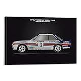 JONZA Vintage Rally Racing Car Poster for OPEL ASCONA 400 - Monte Carlo 1983 Decorative Painting Canvas Wall And Art Picture Family Bedroom Decor 12x18inch(30x45cm)