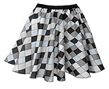 The Dragons Den Adults Pierrot Clown 15" Length Skater Skirt Halloween Circus Big Top Fancy Dress [L-XL]